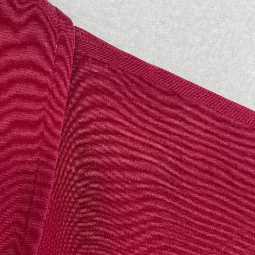 TALBOTS Top 14 Petite Stretch Silk Shirt Blouse Button Up Long Sleeve Red Vtg - Picture 7 of 11